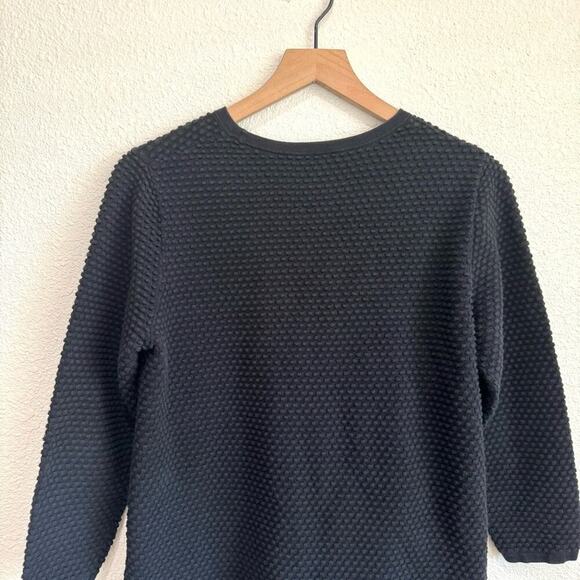 Cos Women's Large Pullover Sweater Textured Black Casual Cotton Comfy Minimal - Picture 7 of 9